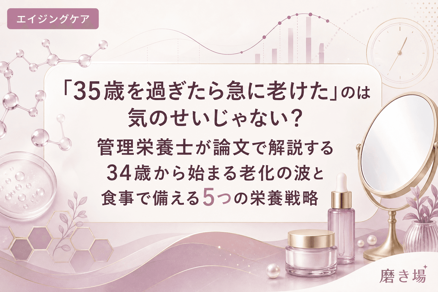 「35歳を過ぎたら急に老けた」のは気のせいじゃない?管理栄養士が論文で解説する34歳から始まる老化の波と食事で備える5つの栄養戦略
