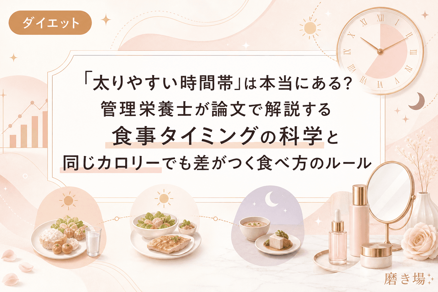 「太りやすい時間帯」は本当にある?管理栄養士が論文で解説する食事タイミングの科学と同じカロリーでも差がつく食べ方のルール