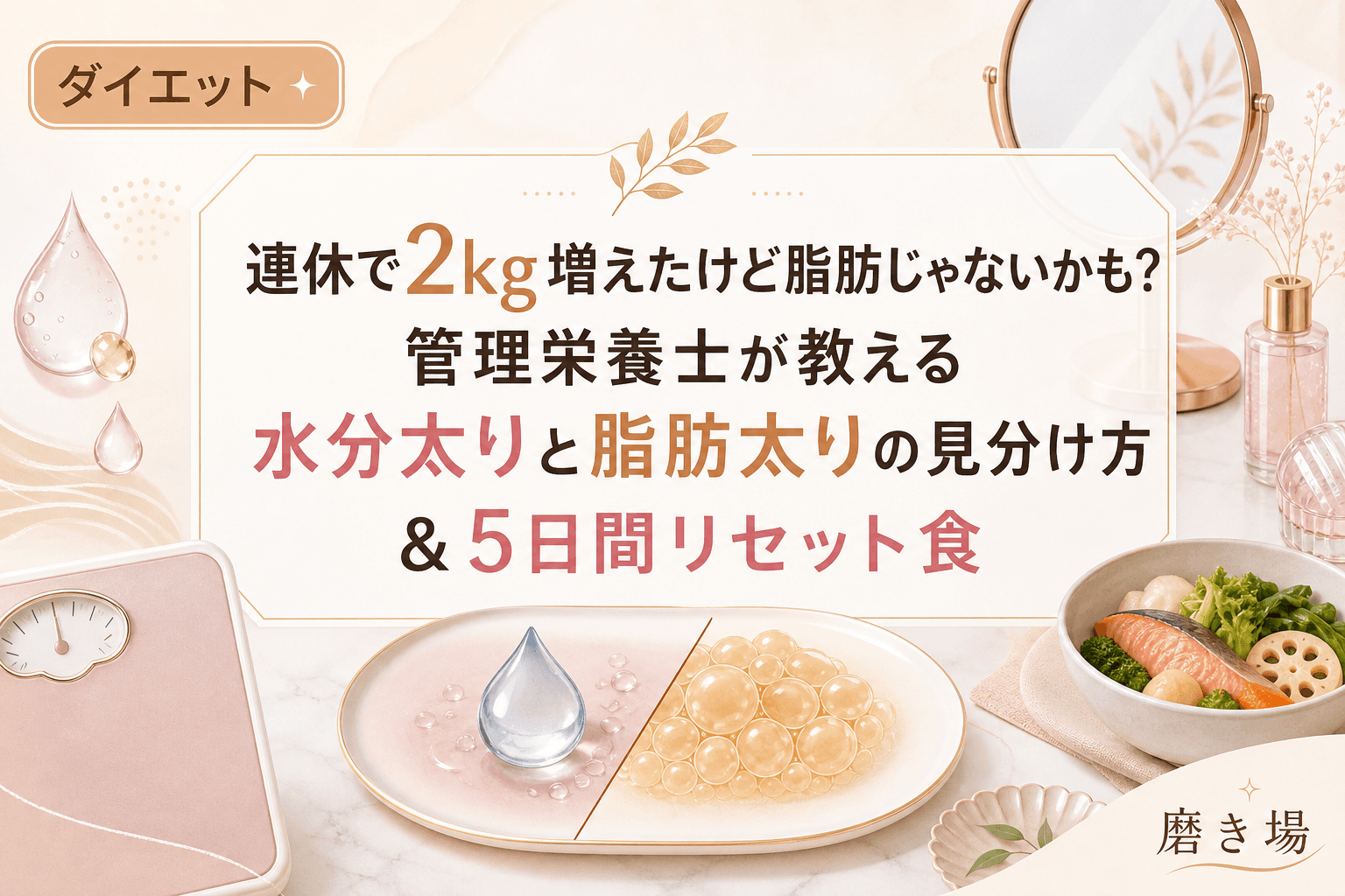 連休で2kg増えたけど脂肪じゃないかも?管理栄養士が教える水分太りと脂肪太りの見分け方&5日間リセット食